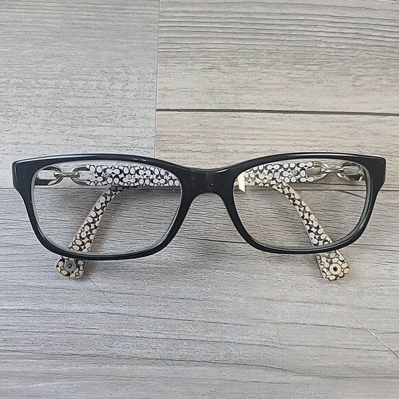 Coach HC 6052 5214 Fannie Black White Sig C‎ Eyeglasses FRAMES ONLY 52-16-135 - Picture 7 of 12